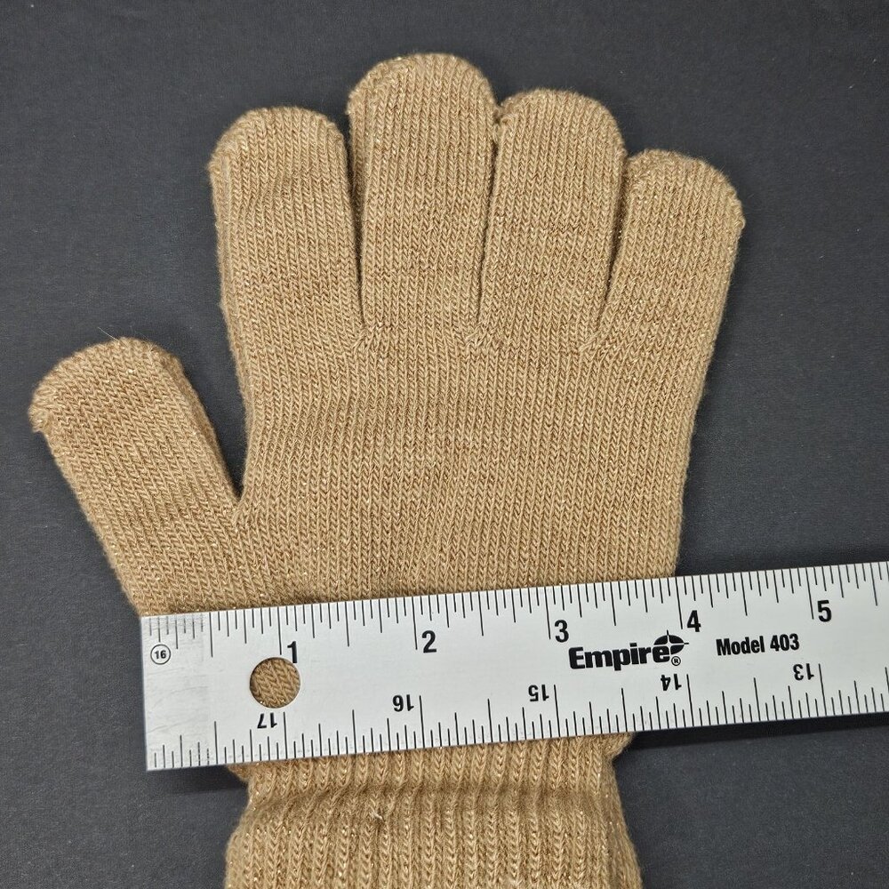 Youth Gloves Bundle Of 3 One Size Girls 2 Golden Tan Sparkling 1 Striped Multi - Picture 5 of 9
